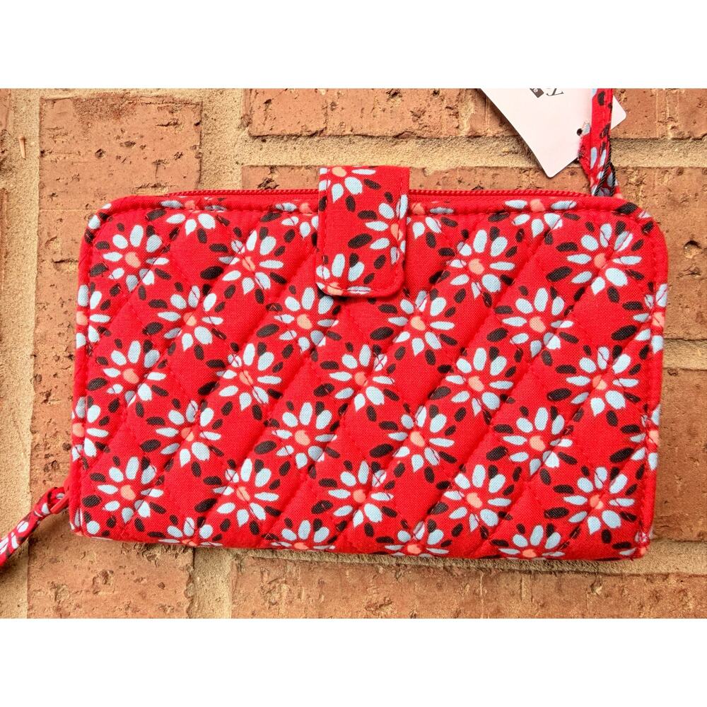 Vera Bradley Veretain Flowers Large Cotton Wallet NWT